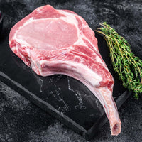 Tomahawk Pork Chop, Frenched Bone-In Rib Chop