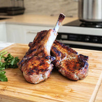 Tomahawk Pork Chop, Frenched Bone-In Rib Chop